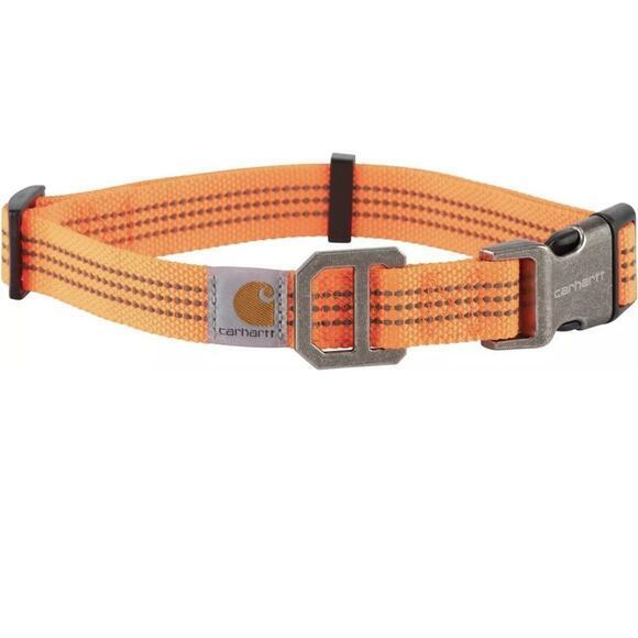 Carhartt Dog Collar Hunter Reflective Orange/ Nickel‎ Medium 12" To 18" NWT - Picture 2 of 6